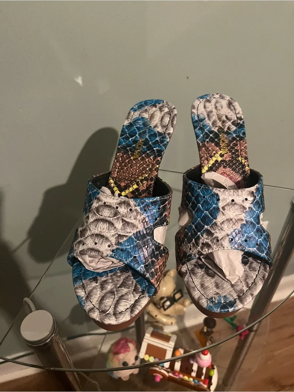 Women’s Multicolor Snake-Print High Heel Slide